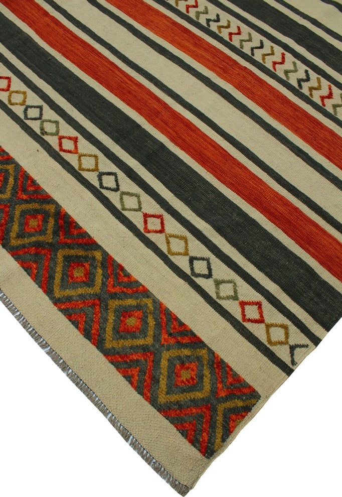 High-Low Kilim Leonidas Ivory Rug