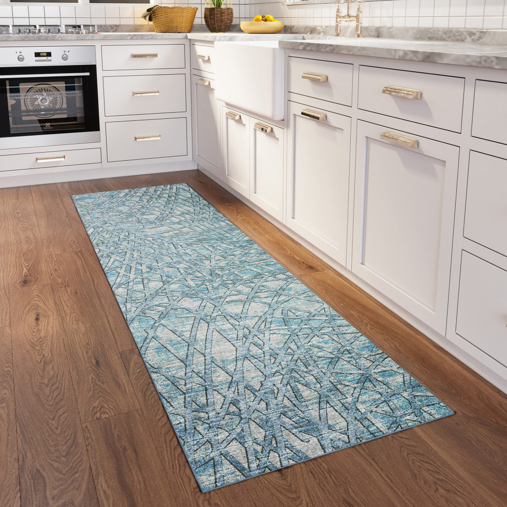 Winslow WL2 Indigo 2'6" x 10' Runner Rug