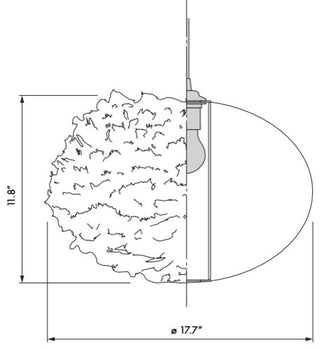 Eos Medium Plug-In Pendant, Black/White