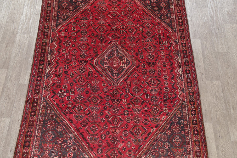 Consigned, Oriental Vintage Traditional Hand-Knotted Persian Area Rug, Red, 6x9