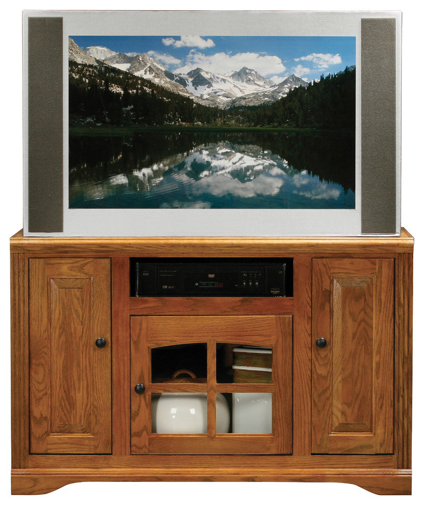 Oak Ridge 45" Wide, Tall TV Cart, Medium Light Oak