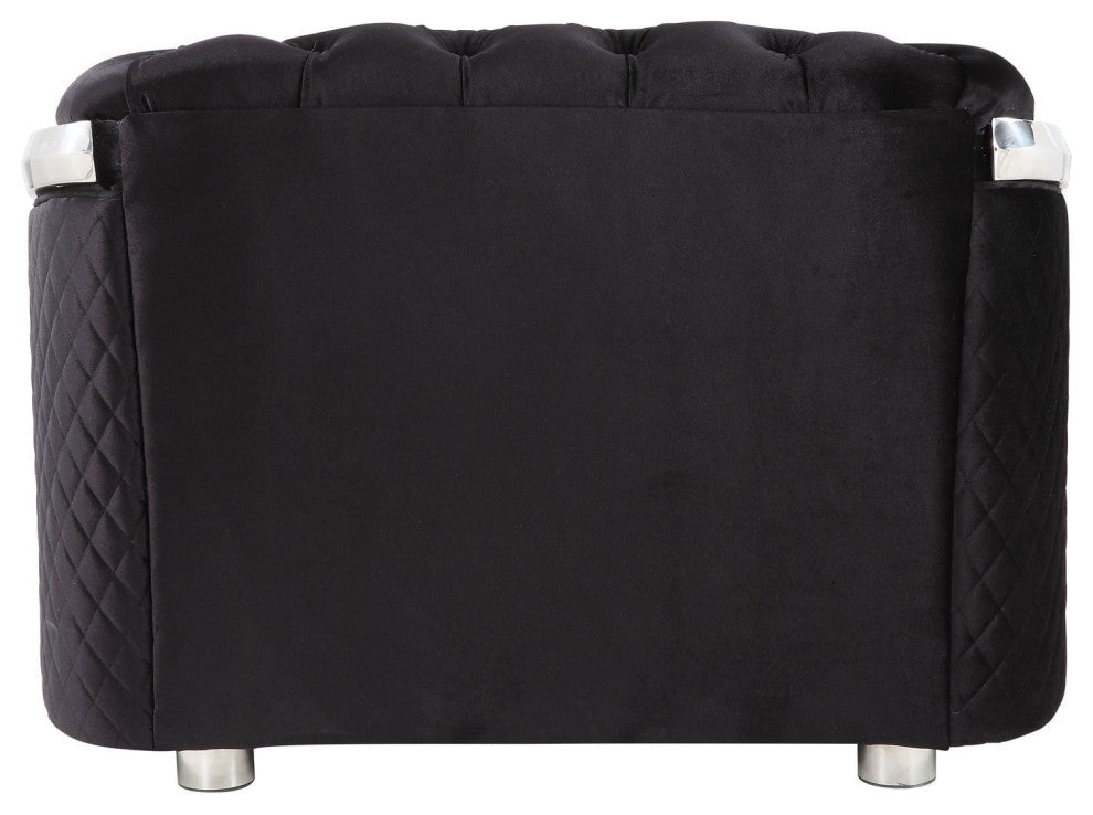 ACME Pyroden Chair, Black Velvet and Chrome
