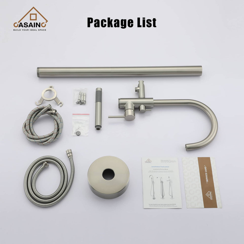 Freestanding Bathtub Faucet Hand Shower Claw Foot Claw Foot Single-Handle