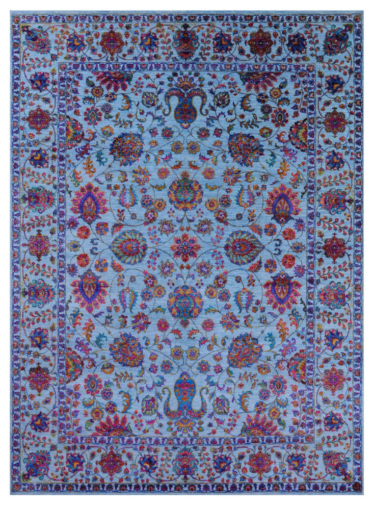 9' 0" X 12' 3" Wool & Silk Persian Hand Knotted Rug - Q14917