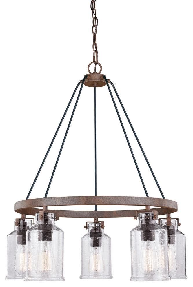 Milone 5L Chandelier Textured Rustic Bronze