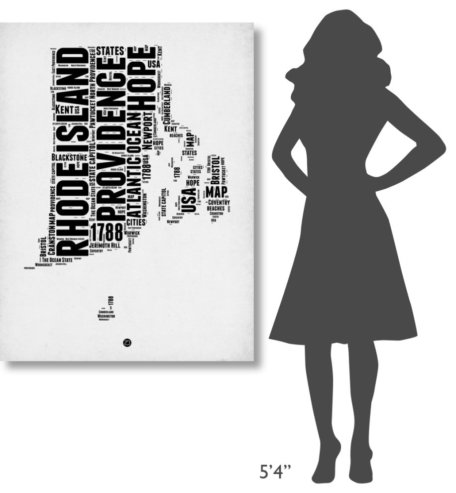 "Rhode Island Word Cloud 1" Fine Art Print
