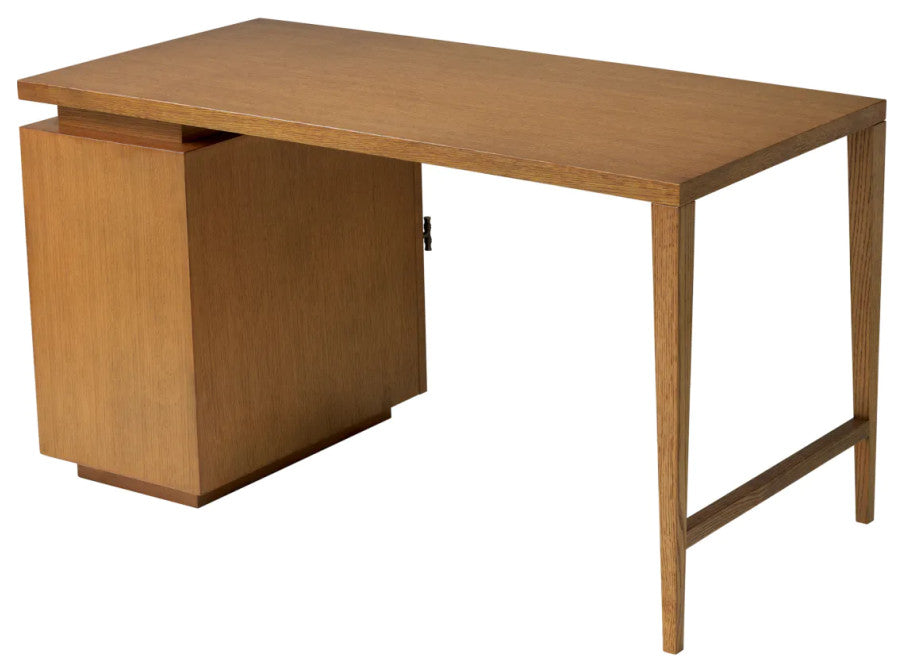 Rattan Door Wooden Desk, Eichholtz Borchard
