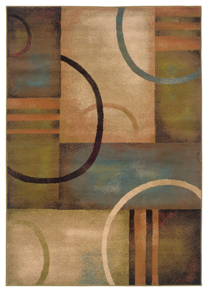Oriental Weavers Emerson Brown/Gold Geometric Indoor Area Rug 7'10"X10'
