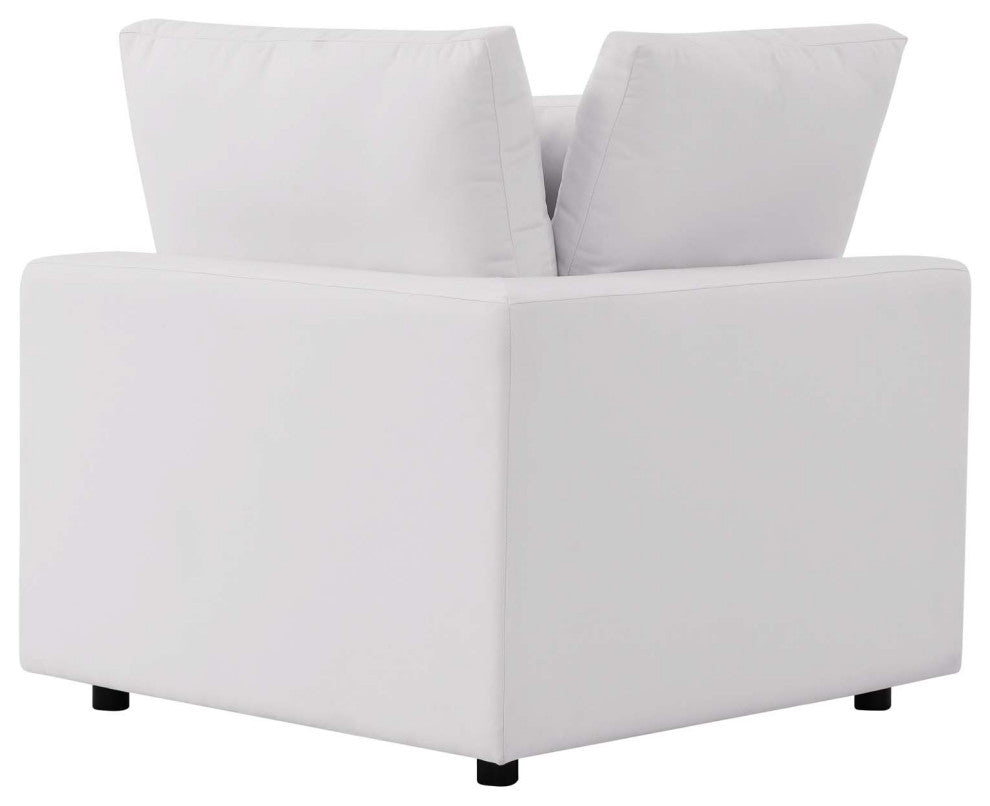 Modular Lounge Sectional Deep Sofa Set, White, Modern, Outdoor Hospitality