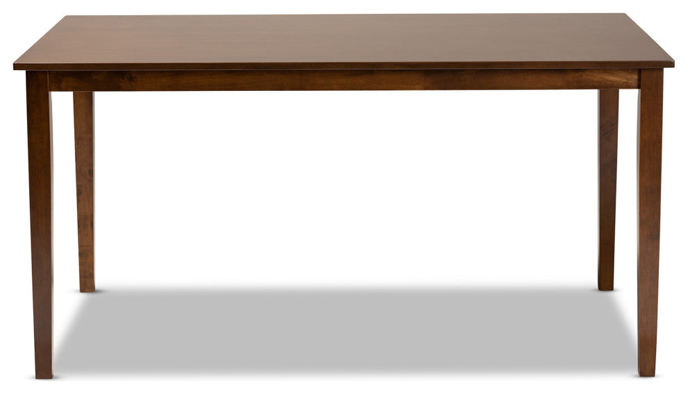 Eveline Walnut Brown Finished Rectangular Wood Dining Table
