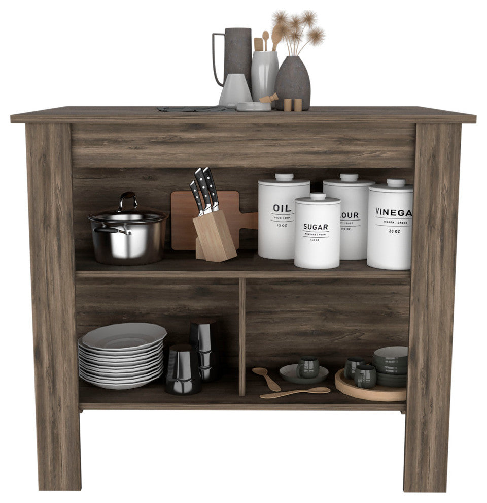 Brooklyn Kitchen Island, Dark Brown