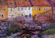 Anna Boch Pink and Yellow Houses, 18"x27" Wall Decal