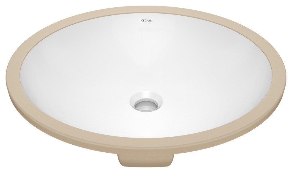 KRAUS Elavo 19.25 in. Oval Porcelain Ceramic Undermount Bathroom Sink