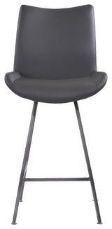 Coronado Contemporary 26" Counter Height Gray Faux Leather Barstool