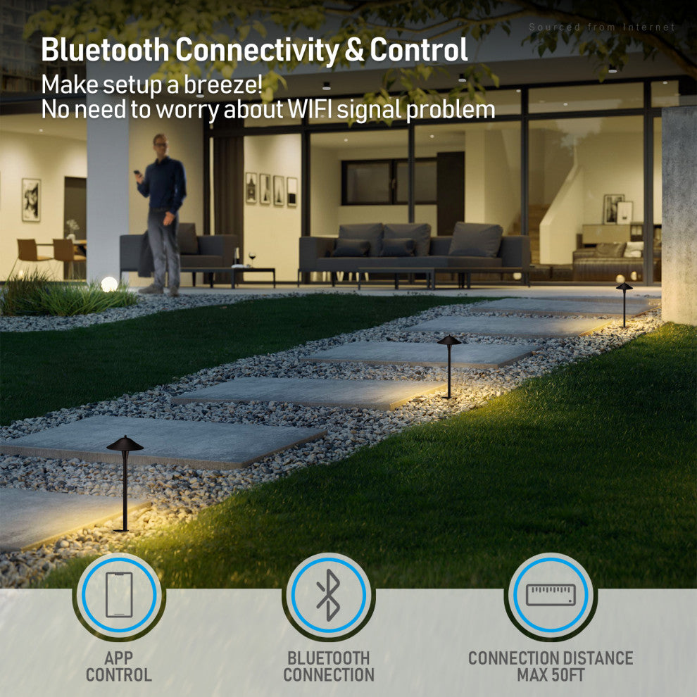 24 Pack Smart LED Landscape Light, Dimmable Low Voltage Pathway Light