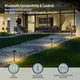24 Pack Smart LED Landscape Light, Dimmable Low Voltage Pathway Light