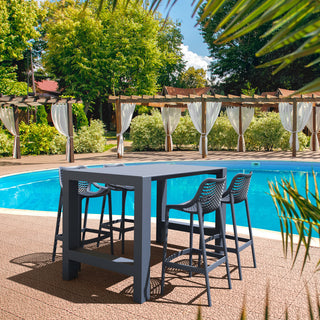 Vegas Air 5-Piece Bar Set With 39"-55" Extendable Dark Gray