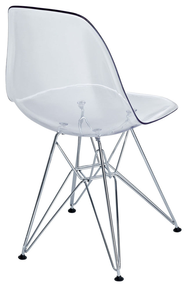 Modern Contemporary Kitchen Dining Side Chair Clear