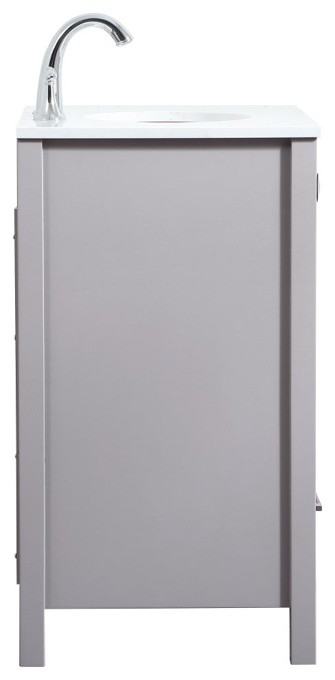 Isabel Single Bathroom Vanity, Gray, 24", Without Backsplash