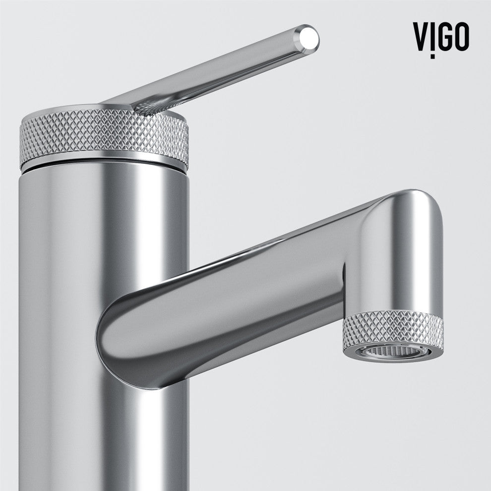 VIGO Sterling 7" H Single Handle Single Hole Bathroom Faucet, Chrome, Without Extras