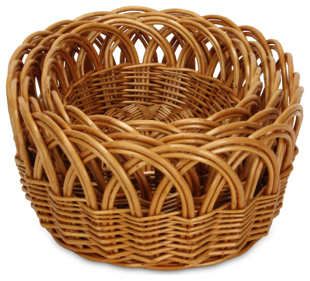 Accalia Medium Brown Willow Oval Basket Set