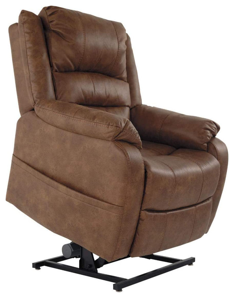 Modern Power Lift Recliner, Faux Leather Upholstered Seat With High Backrest, Sa