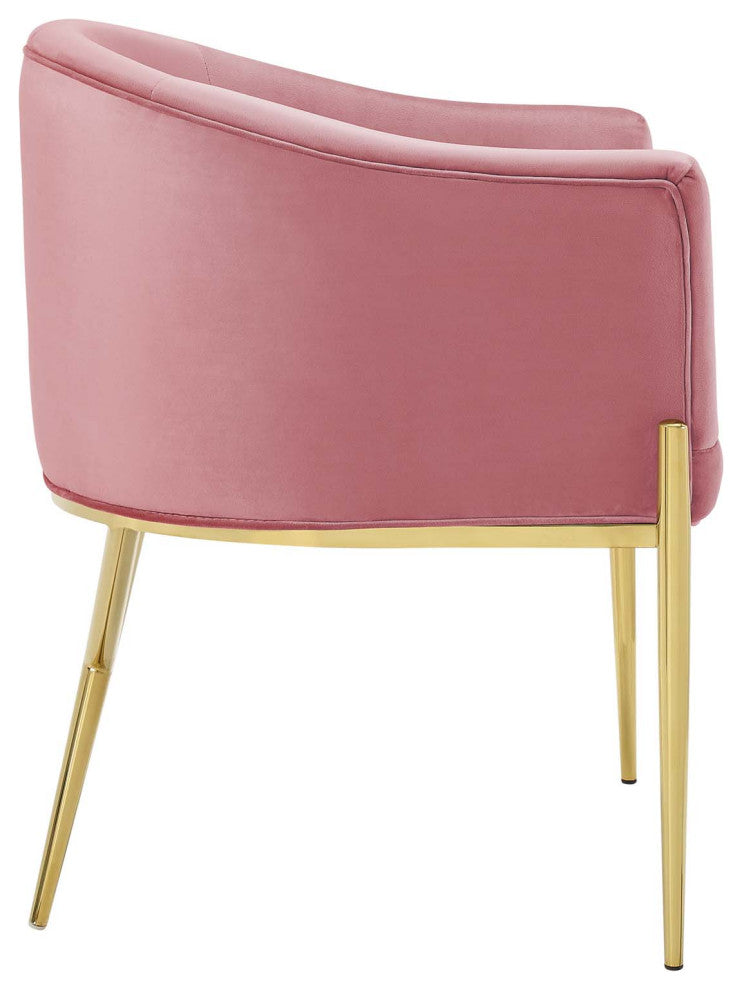Savour Accent Dining Armchair Performance Velvet Set of 2 Dusty Rose