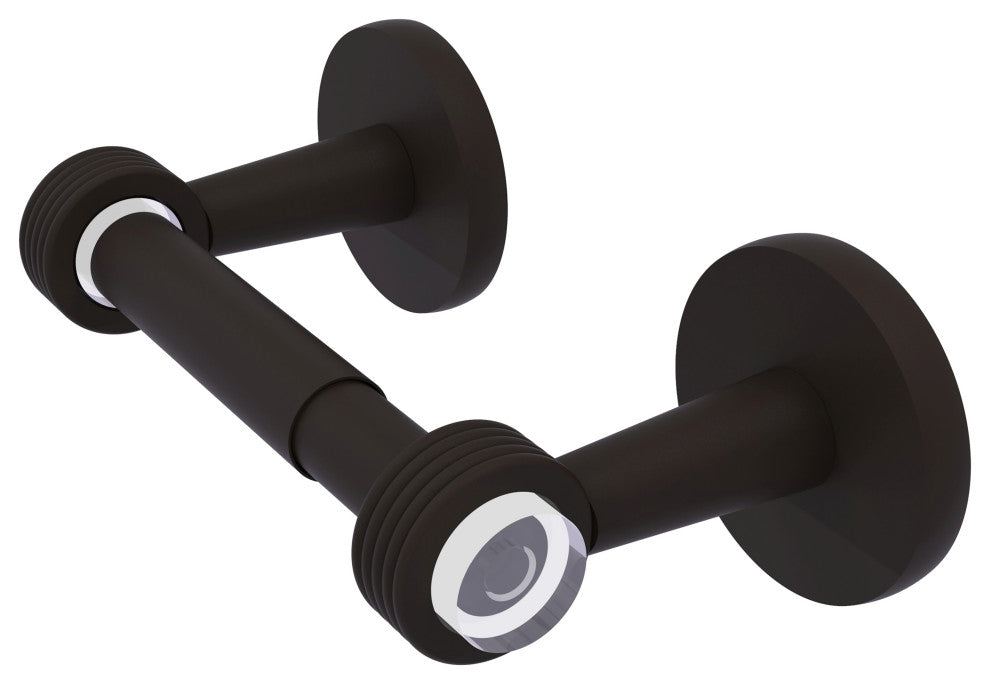 Clearview Two Post Toilet Tissue Holder with Groovy Accents, Oil Rubbed Bronze