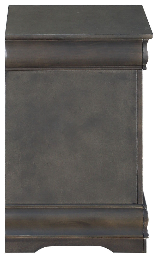 Louis Philippe Nightstand, Dark Gray