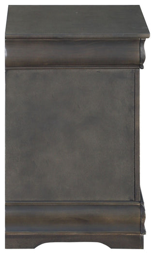 Louis Philippe Nightstand, Dark Gray