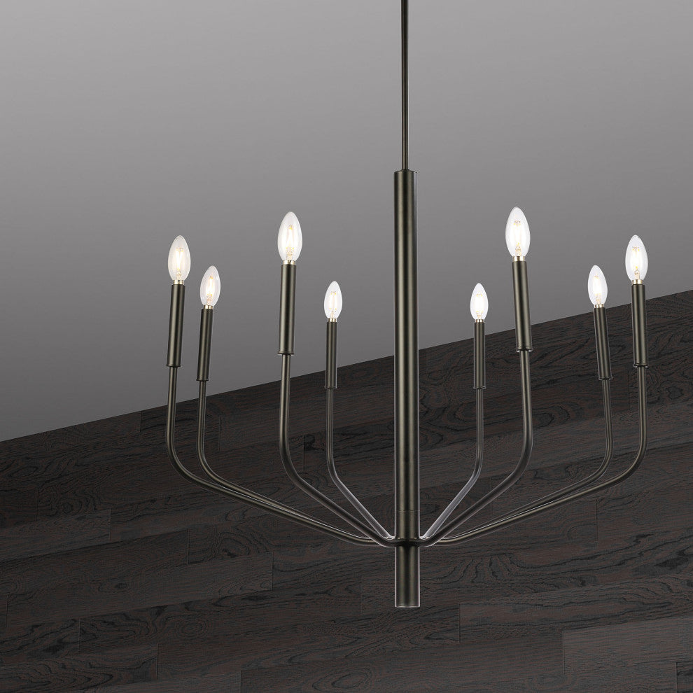 6-Light Chandelier, Matte Black