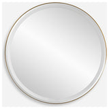 Crofton Lighted Round Mirror, Brass