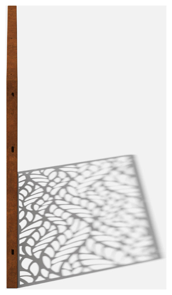 Alta Corten Steel Decorative Screen Panel, Flowleaf