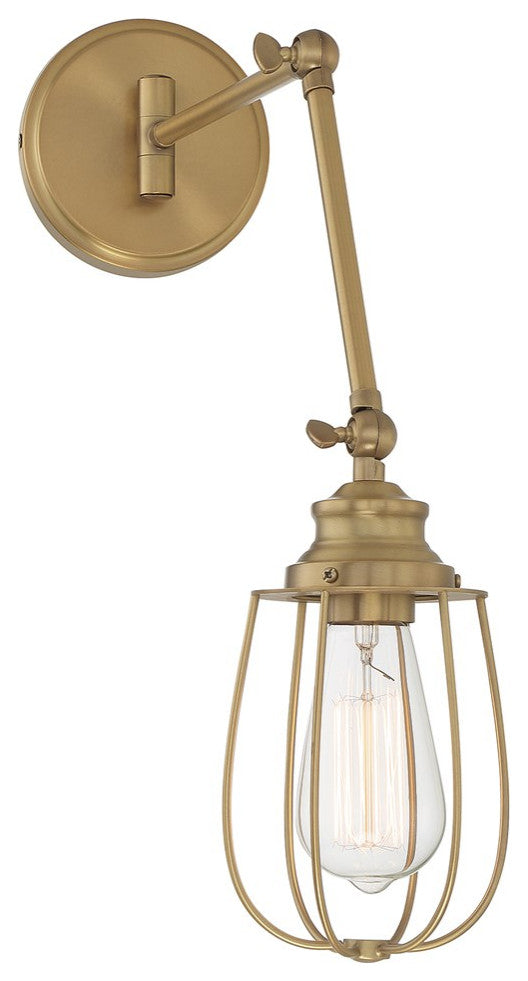 Savoy House Meridian 1-Light Wall Sconce M90022NB, Natural Brass