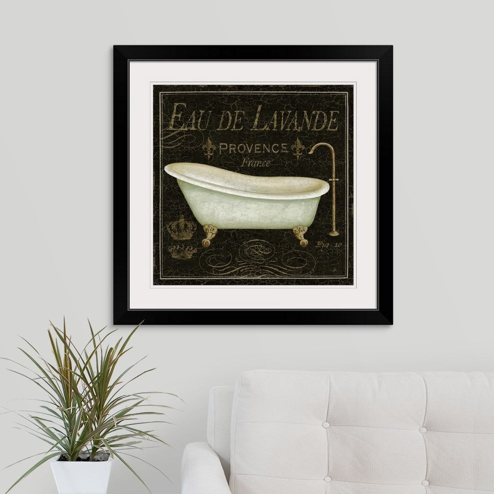 "Bain De Luxe I" Black Framed Art Print, 28"x28"x1"