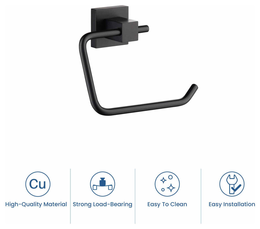Cube Bathroom Toilet Paper Holder, Matte Black