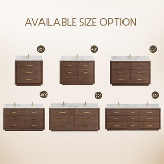 Porto Bath Vanity with White Quartz Stone Top, Dark Brown Oak, 72 in., No Mirror