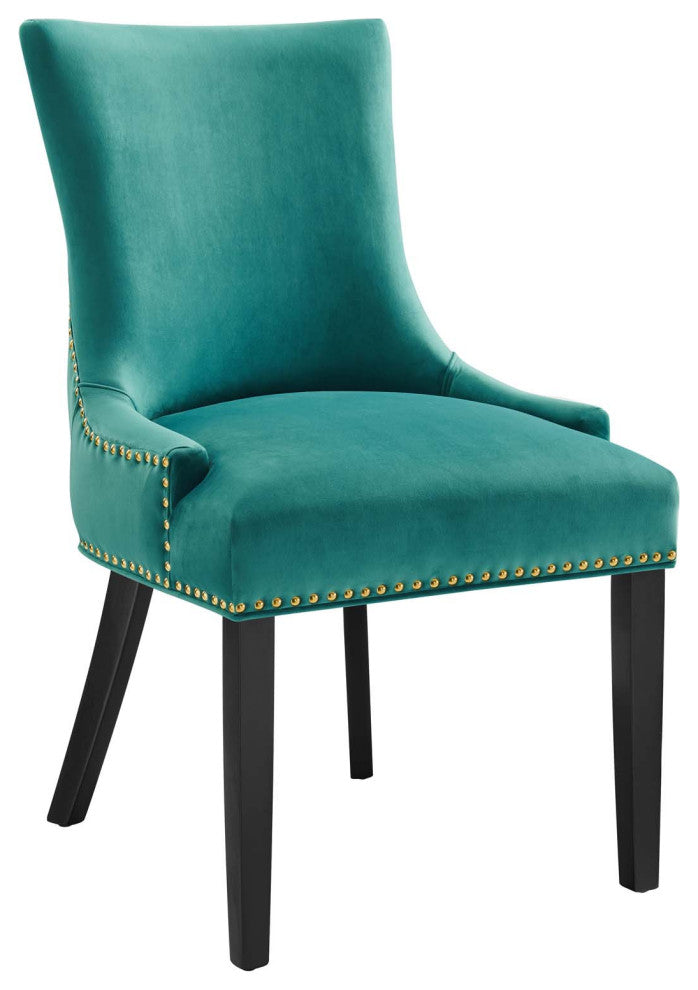 Marquis Performance Velvet Dining Chairs, Set of 2, Teal