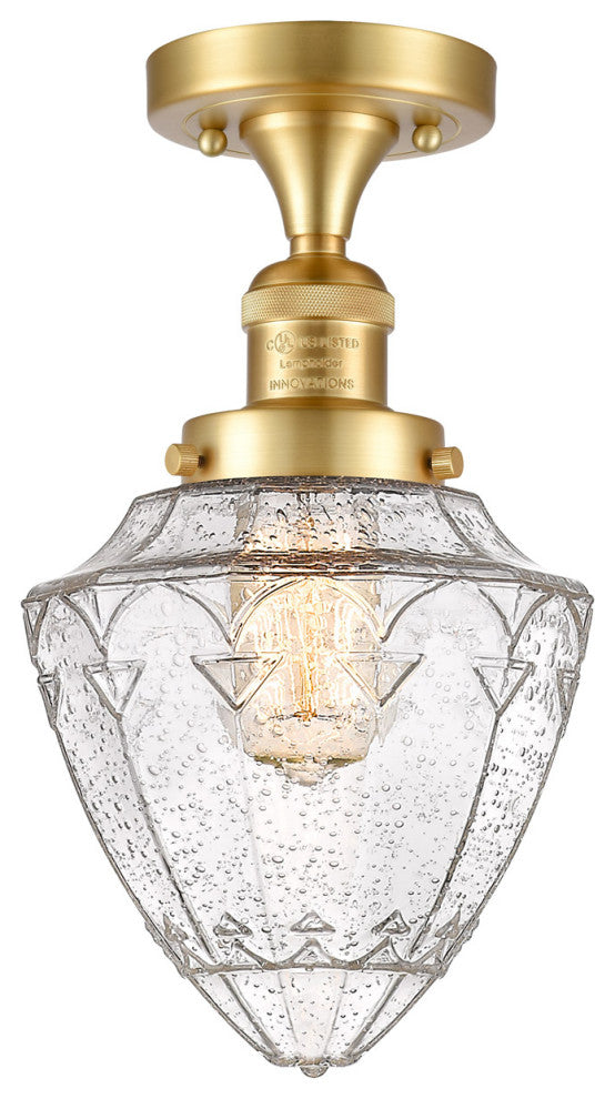 Innovations 517-1CH-SG-G664-7 1 Light Semi-Flush Mount, Satin Gold