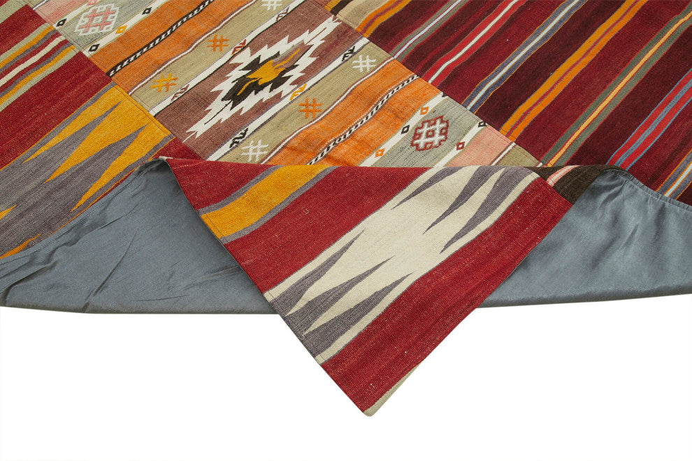 Rug N Carpet - Handmade Turkish 10' 0'' x 13' 3'' Vintage Patchwork Kilim Rug