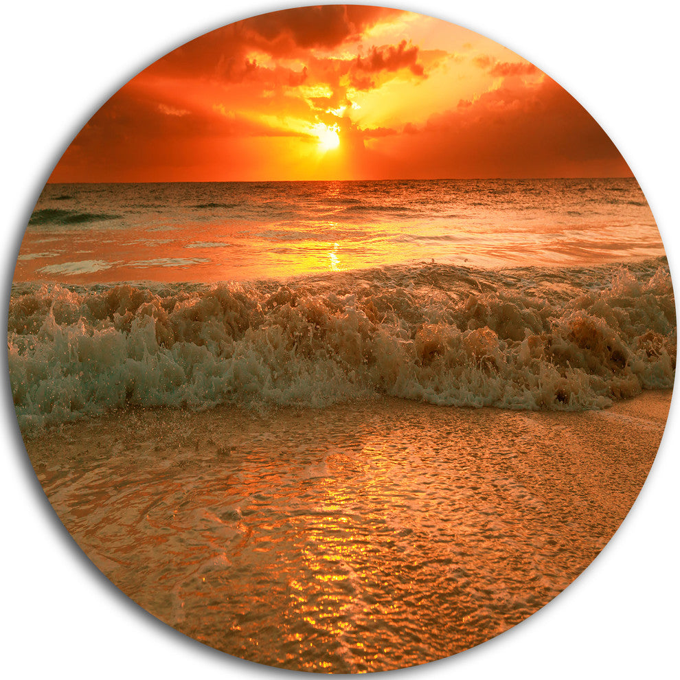 Amazing Beauty Of Sun Reflection In Sea, Seascape Disc Artwork, 23"