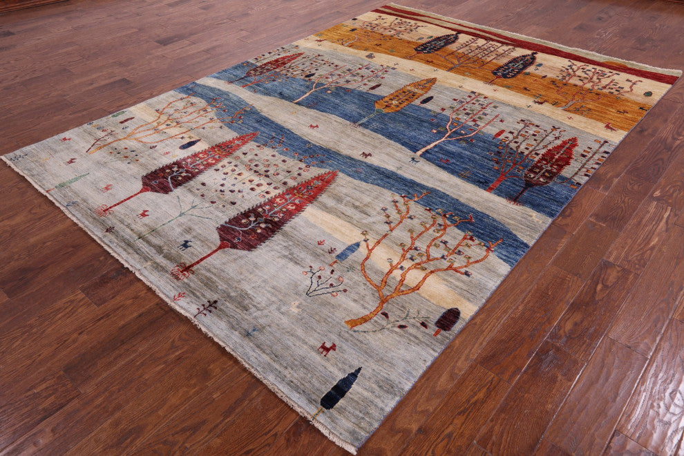 6' 10" X 9' 8" Tribal Persian Gabbeh Handmade Rug Q5259