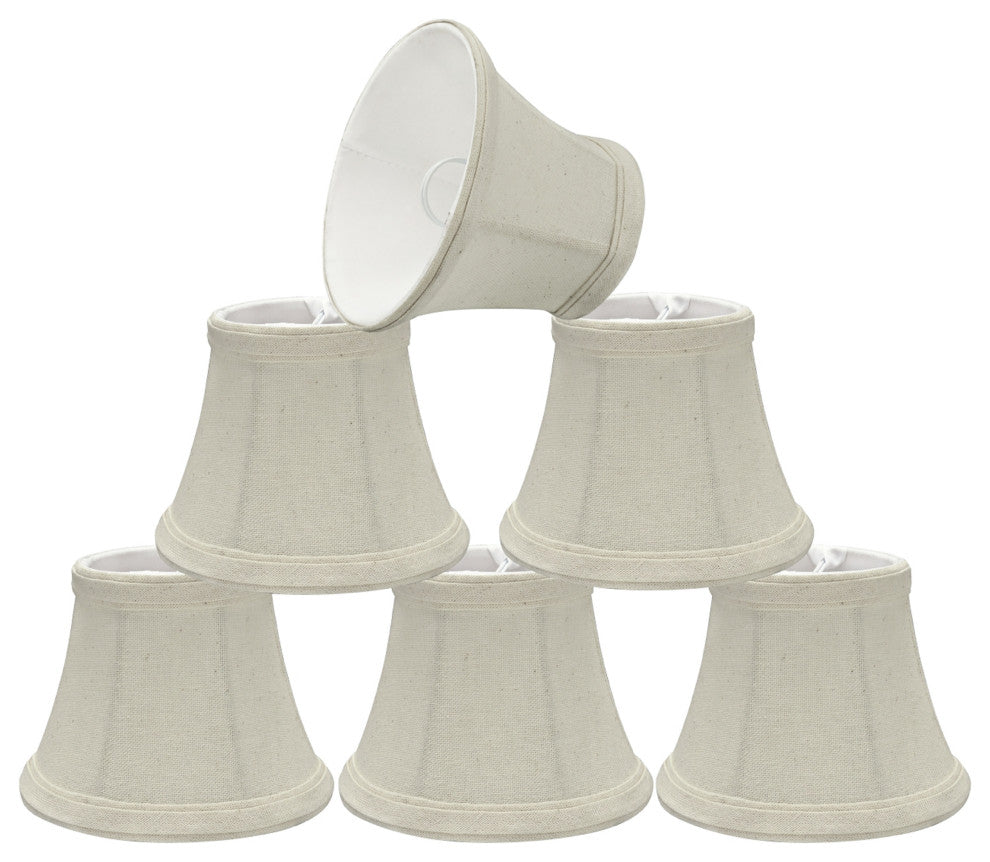 30004-6 Small Bell  Chandelier Clip On Lamp Shade Off White 3"x5"x4"