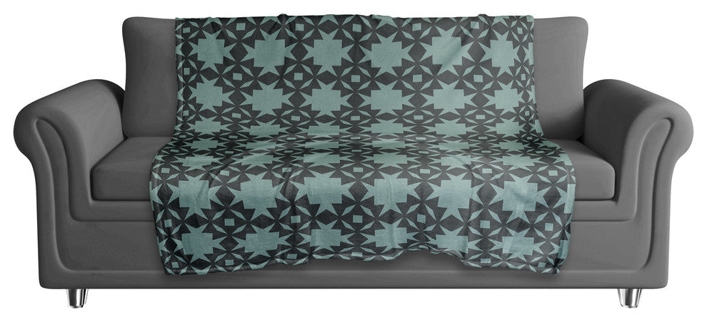 Folk Southwestern Pattern in Blue Fleece Blanket