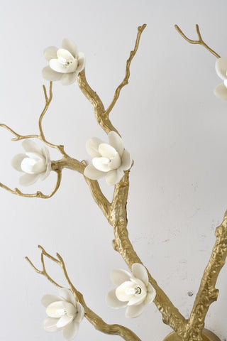 6-Light Brass Aluminum Wall Sconce With White Ceramic Shades