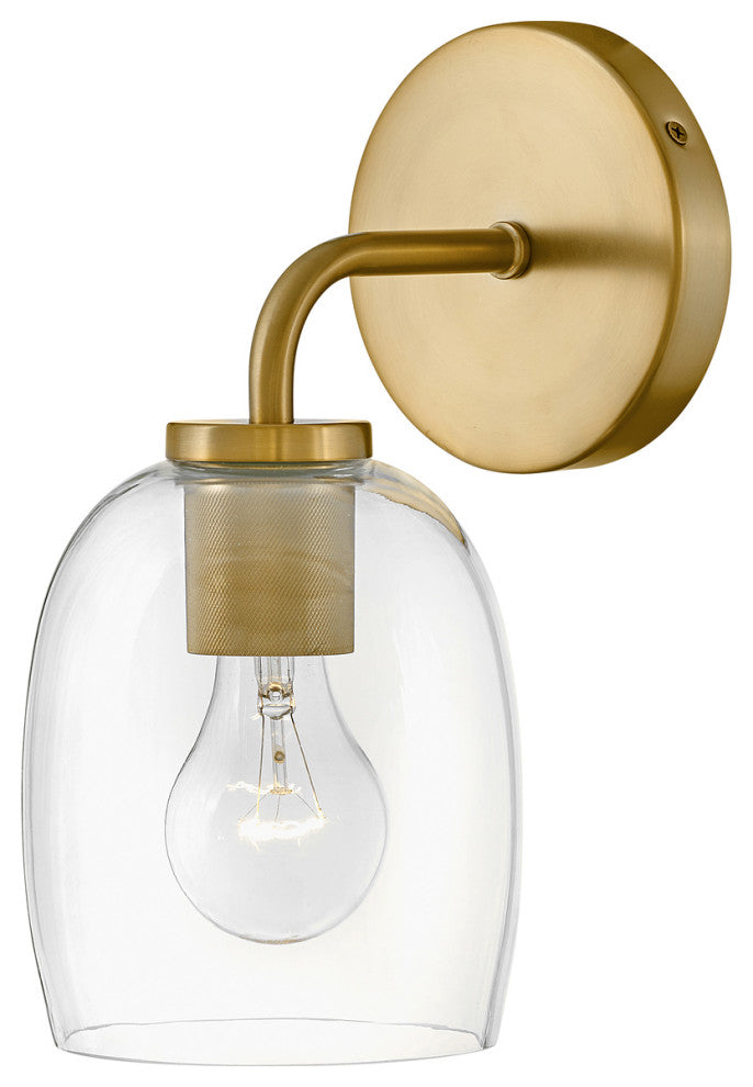 Lark Percy 11" Single Bath Vanity Light, Lacquered Brass