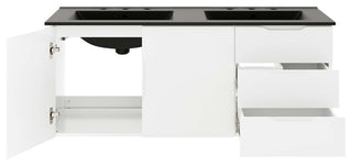 Vitality 48" Double Sink Bathroom Vanity, White Black
