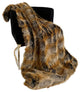 Plutus Brown Gold Chinchilla Faux Fur Throw Blanket, 80"L x 110"W Full