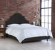 Taylor Nail Button High Arch Notched Bed, Velvet Black, Queen