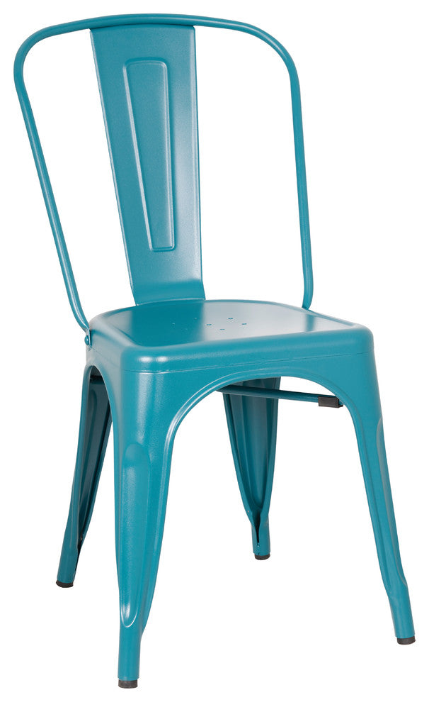 Highland Commercial Grade Metal Dining Chair, Frosted Teal (Set of 4)